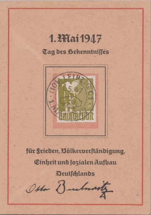 Autogramm von Otto Buchwitz 1947 DDR
