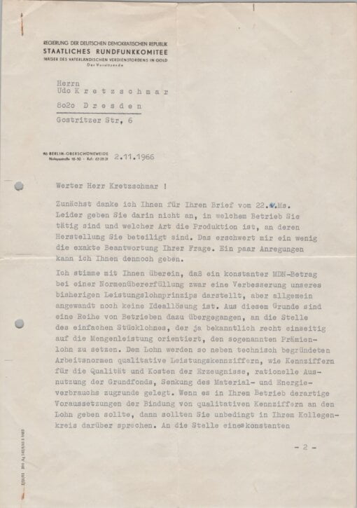 Autogramm von Gerhart Eisler 1966 DDR