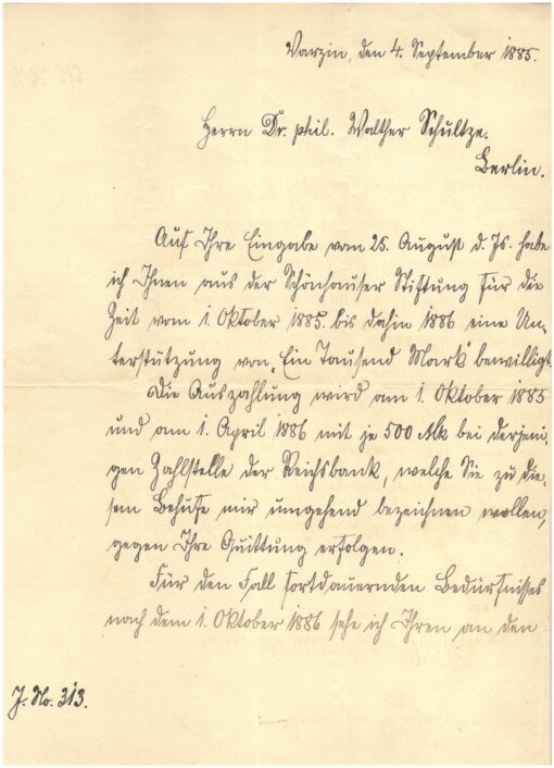Autogramm von Otto von Bismarck 1885 Deutschland